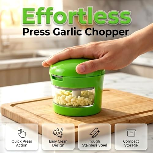 Mini Hand Garlic Mincer and Press with Collection Container (2)