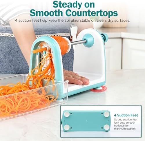 Ourokhome 5-Blade Zucchini Noodle Maker Spiralizer