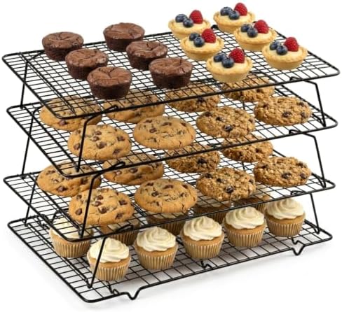 4-Tier Stackable Cooling Rack Set, Heavy Duty Stainless Steel Baking