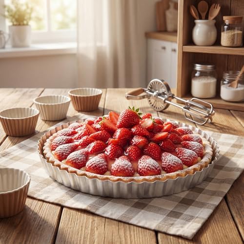 Hushee 2 Pack 9 Inch Tart Pan with Removable Bottom Non-Stick Carbon