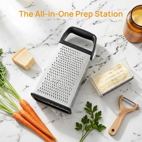 Doitool Professional Cheese Grater - Stainless Steel, Xl Size, 4 Sides