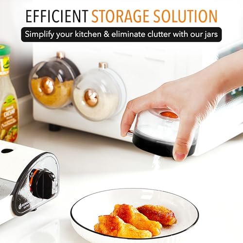 Magnetic Spice Jars for Refrigerator, Shaker Lids, 4 oz, Set of 12