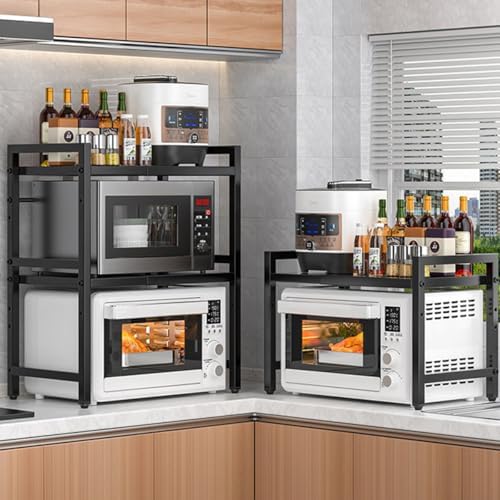 Expandable Microwave Oven Rack, Carbon Steel, 6 Hooks