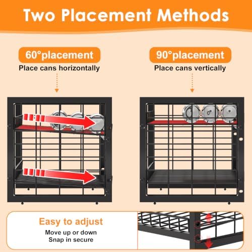 JKsmart 2-Tier Stackable Can Organizer, Extra-Long Can Holders for