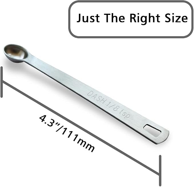 2PCS 1/8 Teaspoon Single Tiny Measuring Spoon, Small Individual Stainless Steel - Image 2