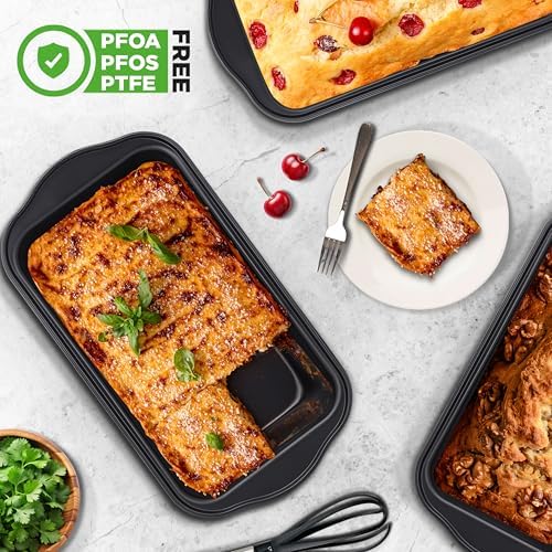 NutriChef Loaf Pans Set of 6 | Non-Stick Premium Bread Pans Quick &