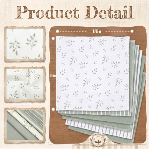 Batiyeer 6 Pcs Sage Green Cotton Tea Towel for Baking Sourdough Bread