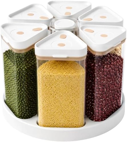 Rotating Grain Dispenser with Manual Vacuum Pump Vacuum-Storage Canister