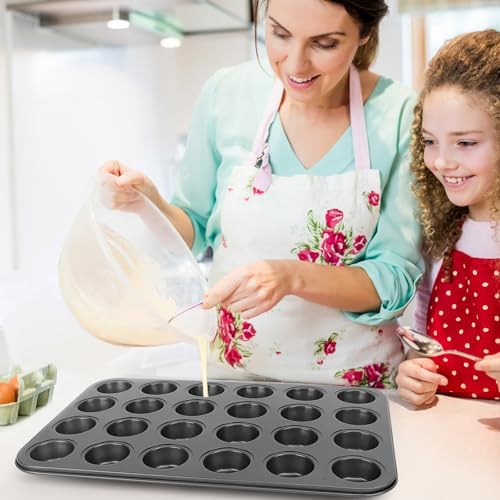 Beasea Nonstick Mini Muffin Pan 24 Cups, 2 Pack 24 Mini Small Tiny Cup