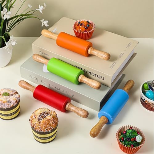 Mini Rolling Pin 12 Pcs 9 Inch Small Rolling Pins with Wooden Handle