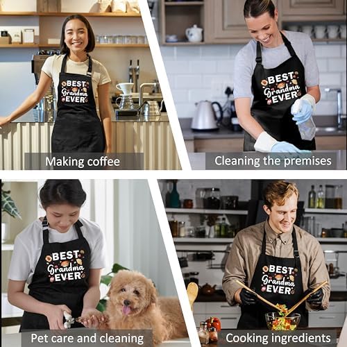 Abuela Ever Adjustable Aprons with Pockets, Grandma Gifts for Birthday