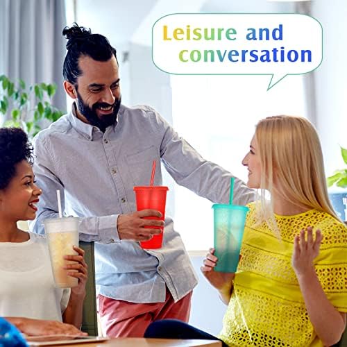Honeydak 30 Pack Plastic Tumbler with Straw and Lid Bulk, Assorted