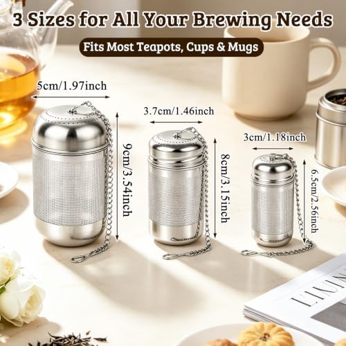3 Size Stainless Steel Tea Infuser Fine Mesh Tea Strainer