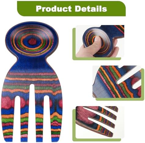 MYRAINBOW Salad Tongs, Salad Hand, Pakkawood Salad Tongs for Serving