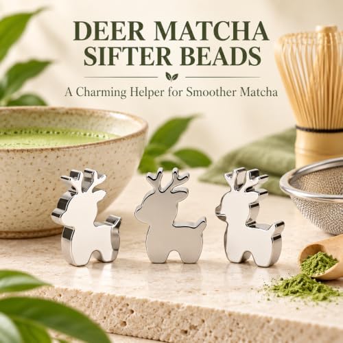 Matcha Sifter Beads, 316 Stainless Steel Elk Sieve Balls, 3 Pack