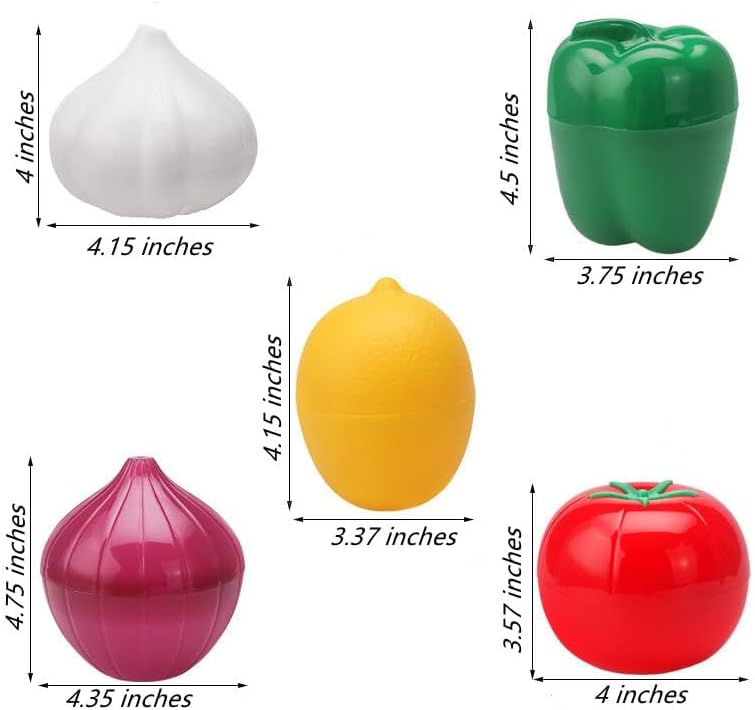 JOSON 5-Piece Vegetable and Fruit Storage Set, BPA-Free Reusable