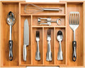 Bamboo Expandable Silverware Organizer, 8 Compartments, 17 Inch