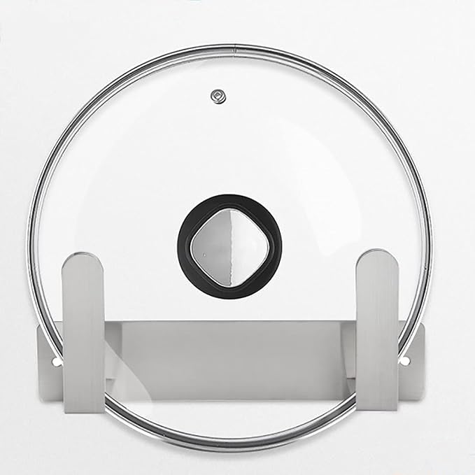 Stainless Steel Wall Mounted Pot Lid Holder Organizer Cutting Board Storage - Image 7