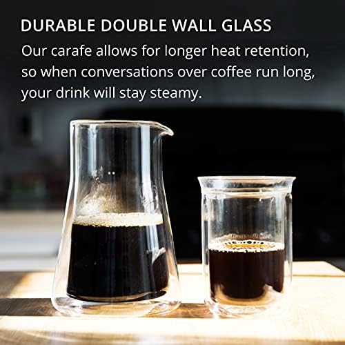 Fellow Stagg Double Wall Pour Over Glass Coffee Carafe, 20 Ounce