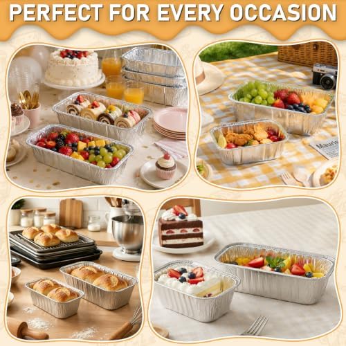 30 Pack 2Lb Disposable Aluminum Loaf Pans with Chear Lids