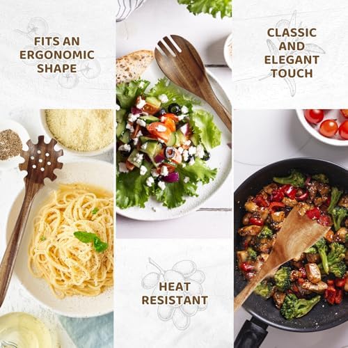 10 Piece Natural Teak Wooden Kitchen Utensil Set