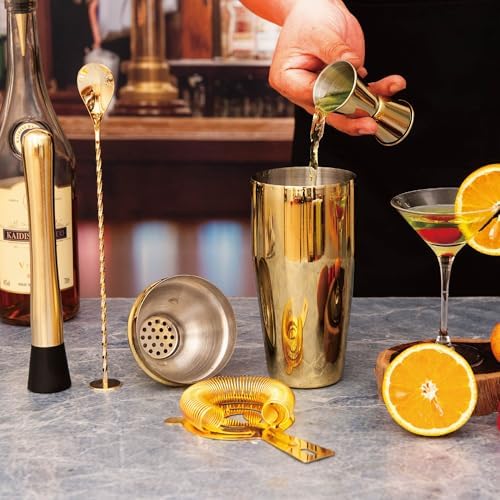 Cocktail Shaker Set Bartender Kit,5 Piece Bar Set Stainless Steel Bar
