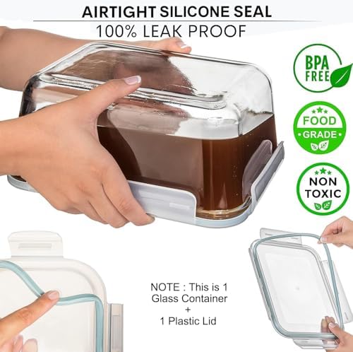 Razab 3300 ml / 112 oz Large Glass Food Storage Containers