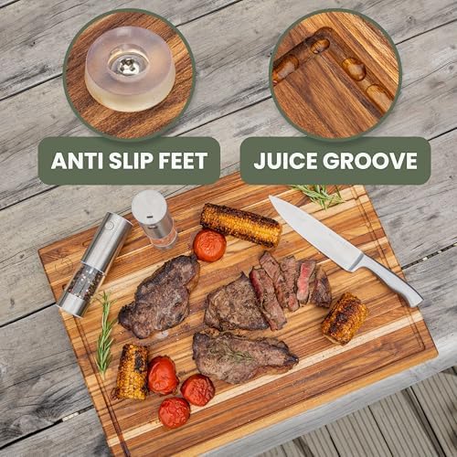 WALDWERK Teak Wood Cutting Board, 24 x 18 x 1,2"