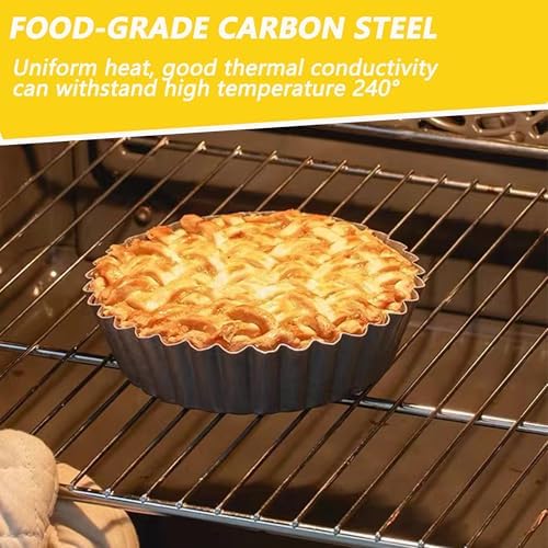 Tart Pan with Removable Bottom: Nonstick Carbon Steel 9 Inch and