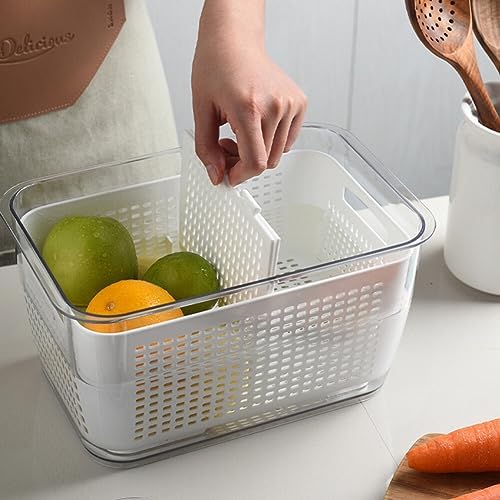 Kichvoe Food Storage Containers with Lids Double Layer Crisper Produce