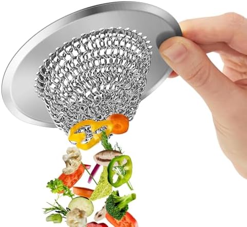 2 Pack Chainlink Sink Drain Strainers, 4.4 Inch