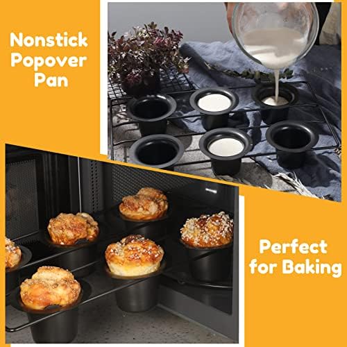 Shellwei 2 Pcs 12 Cups Nonstick Popover Pan Muffin Cupcake Pudding
