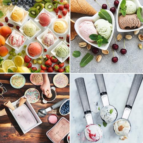 Ice Cream Scoop,Portable Stainless Steel Ice Cream Scoop with Trigger