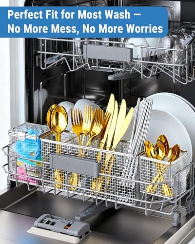 3-in-1 Dishwasher Silverware Basket Set, 304 Stainless Steel