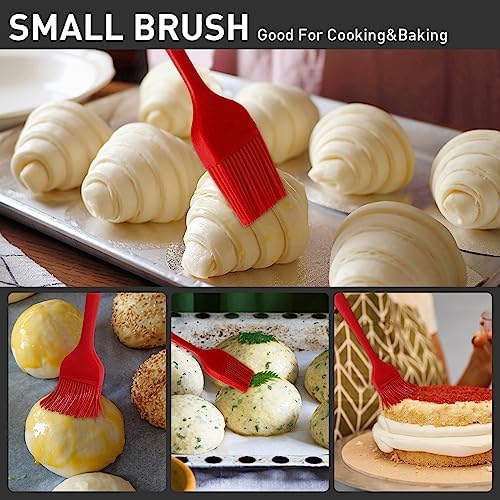 Begonia Silicone Basting Pastry Brush,2pcs 10+8 inch BBQ Sauce