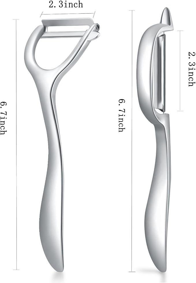 Set of 2 Stainless Steel Vegetable Peeler, Y-Shaped and I-Shaped Stainless - Image 2
