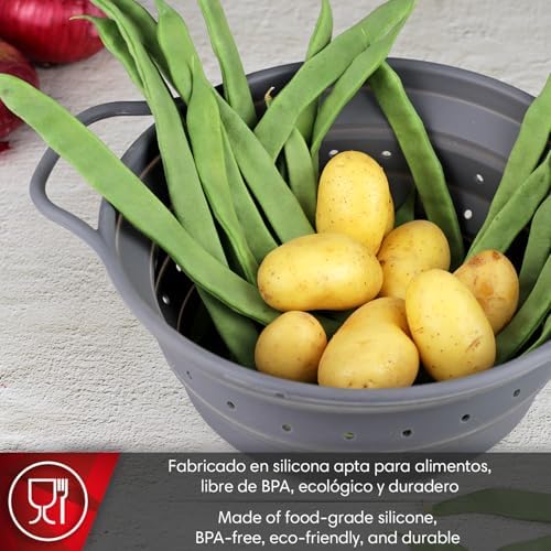 Magefesa Balance Collapsible Silicone Colander, 8-10 Inch