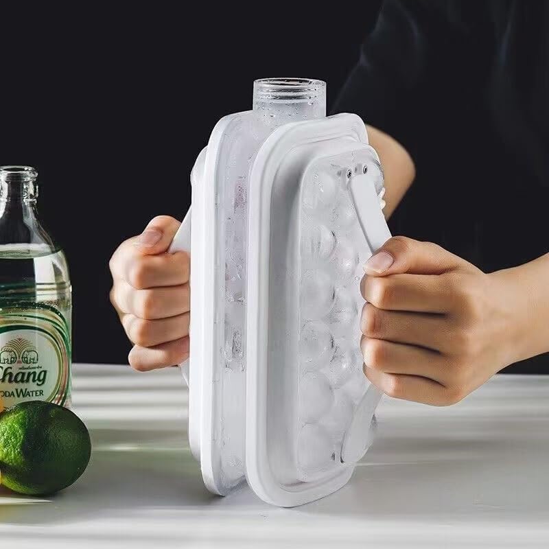 2-in-1 1.2L Ice Ball Maker Water Bottle, Leak Proof Silicone Ice Mold