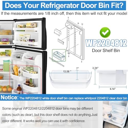 [2 PACK] Upgraded WP2204812 Refrigerator Door Shelf Replacement for