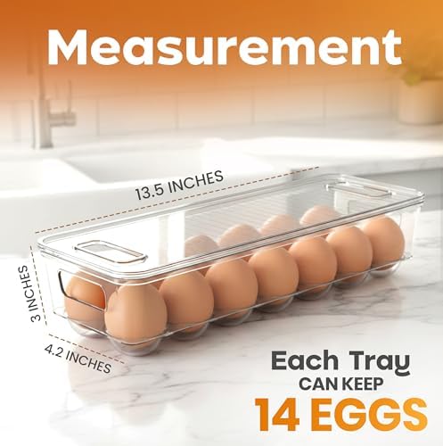Utopia Home Egg Holder for Fridge, 2 Pack, Clear