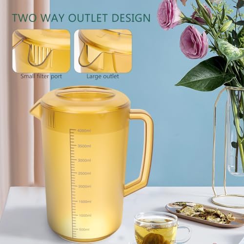 Acrylic Water Pitcher 3500ml with Lid, Large Jug