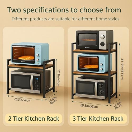2-Tier Microwave Stand, Holds Up to 200 lbs (20.5" Width)