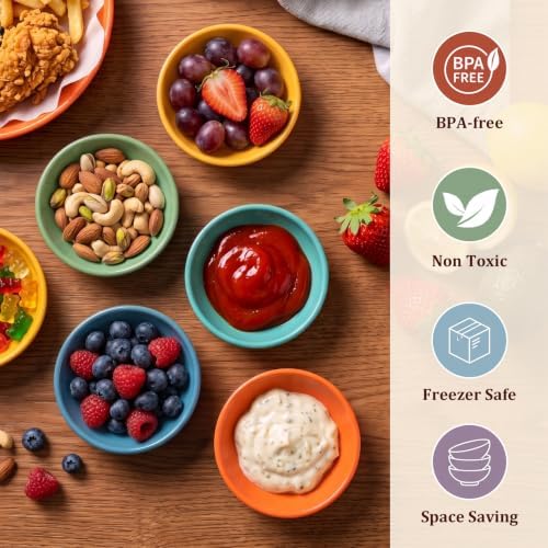 PYRMONT Wheat Straw Colorful Bowls 2 Oz Dipping Bowls for