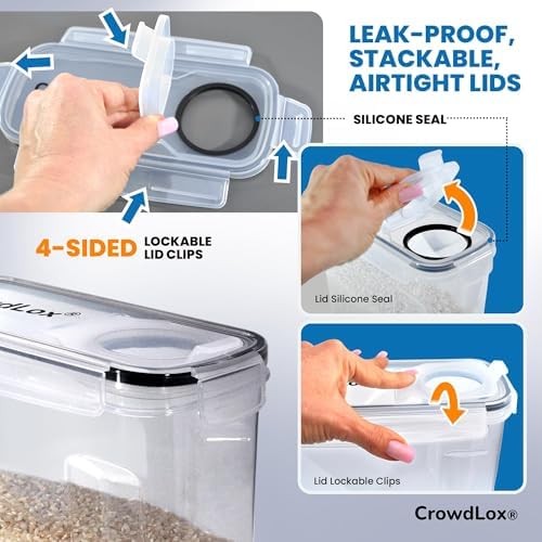 Cereal Storage Containers 4L Food Grade and BPA Free Sets with Lids