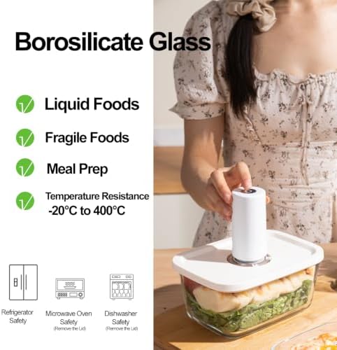 Vacuum Sealer with 4 Borosilicate Glass Containers