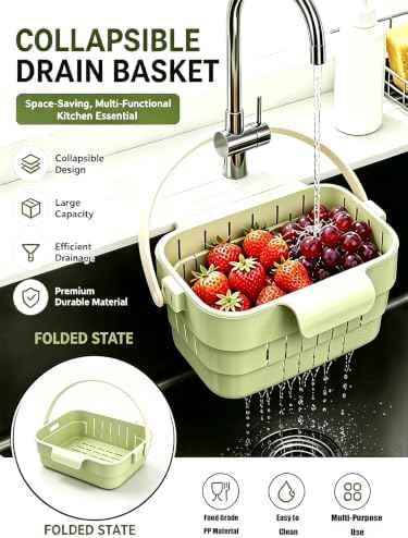Foldable Hanging Sink Drain Basket, Detachable