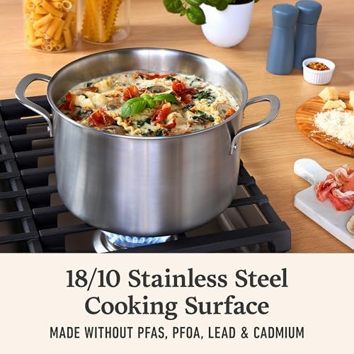 Calphalon Brushed 3-Ply Stainless Steel Cookware Set w/Turbo Heat Tech