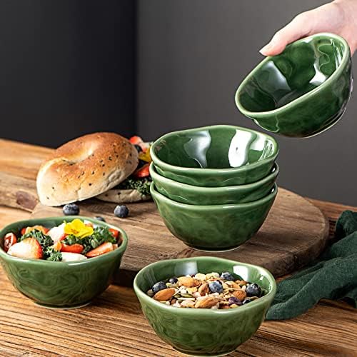 vicrays Ceramic Small Dessert Bowls Set - 10 oz, Set of 6, Microwave