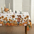 Horaldaily Fall Tablecloth 52 x 70 Inch Rectangular Scarecrow Pumpkin