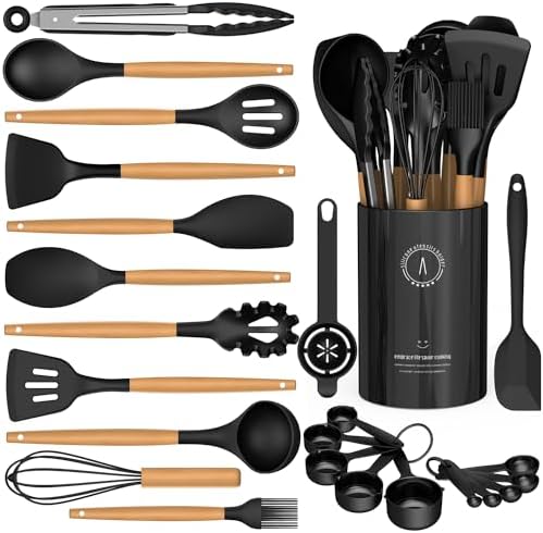Silicone Kitchen Utensil Set, Heat-Resistant, BPA-Free